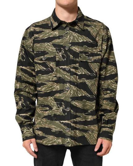 Dolce & Gabbana Multicolor Camouflage Cotton Casual Shirt