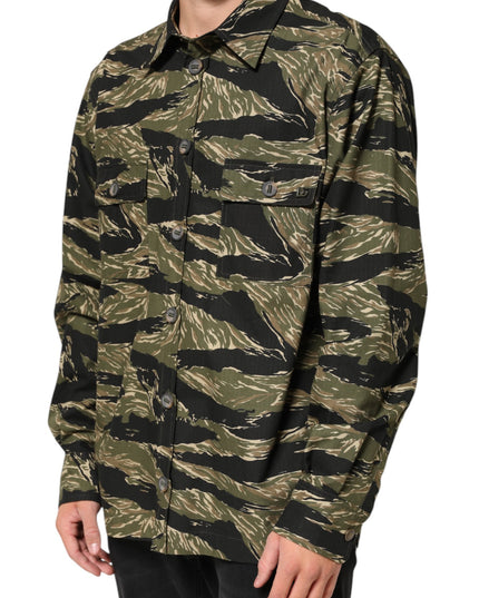 Dolce & Gabbana Multicolor Camouflage Cotton Casual Shirt