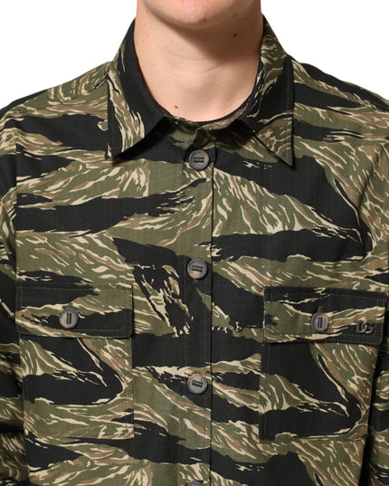 Dolce & Gabbana Multicolor Camouflage Cotton Casual Shirt