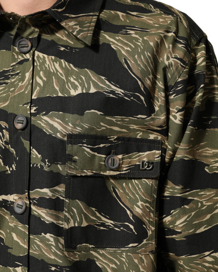 Dolce & Gabbana Multicolor Camouflage Cotton Casual Shirt