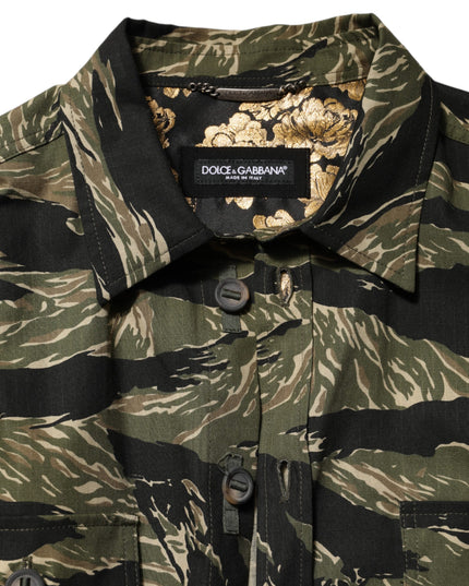 Dolce & Gabbana Multicolor Camouflage Cotton Casual Shirt