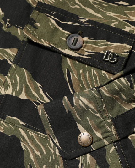 Dolce & Gabbana Multicolor Camouflage Cotton Casual Shirt