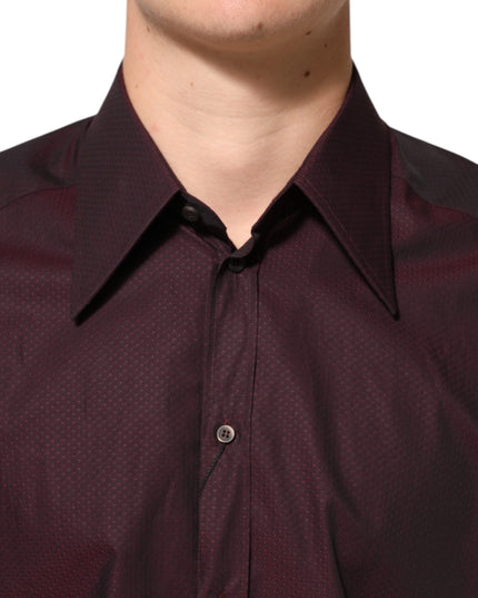 Dolce & Gabbana Violet GOLD Cotton Collared Dress Formal Shirt