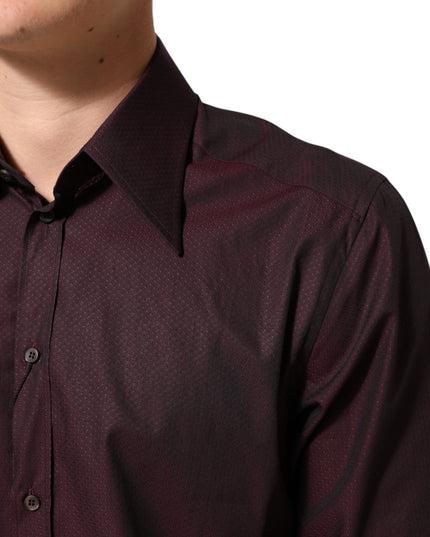 Dolce & Gabbana Violet GOLD Cotton Collared Dress Formal Shirt