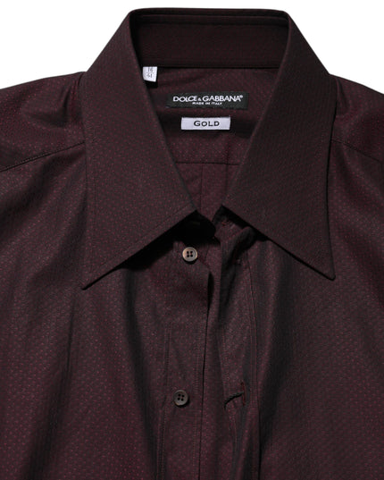 Dolce & Gabbana Violet GOLD Cotton Collared Dress Formal Shirt