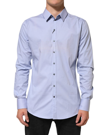 Dolce & Gabbana Blue SICILIA Cotton Men Dress Formal Shirt