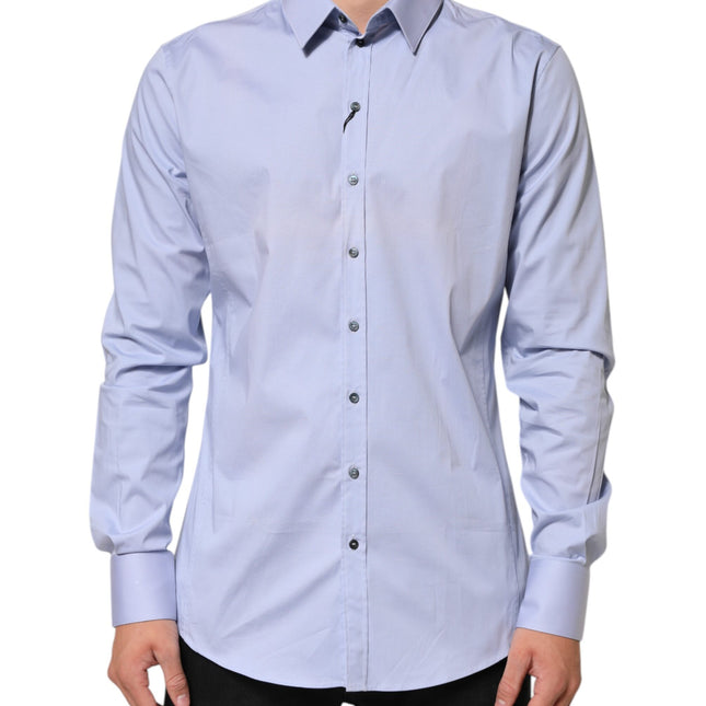 Dolce & Gabbana Blue SICILIA Cotton Men Dress Formal Shirt