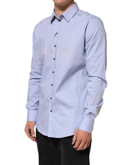 Dolce & Gabbana Blue SICILIA Cotton Men Dress Formal Shirt