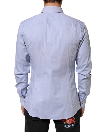 Dolce & Gabbana Blue SICILIA Cotton Men Dress Formal Shirt
