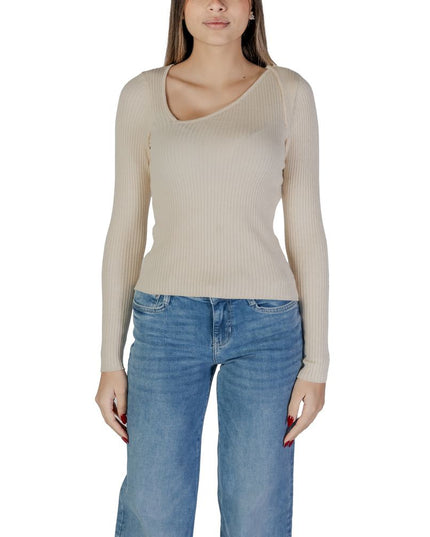 Vila Clothes Cream Viscose Sweatshirt