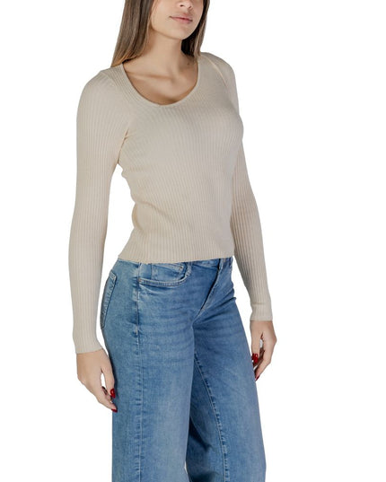 Vila Clothes Cream Viscose Sweatshirt