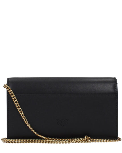 PINKO Black Leather Clutch Bag