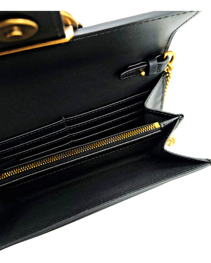 PINKO Black Leather Clutch Bag