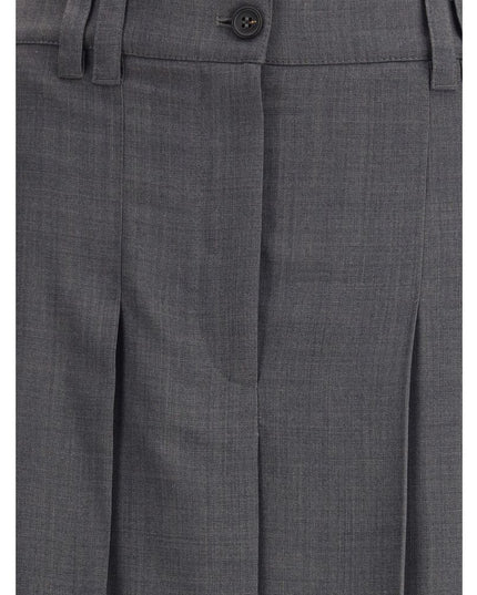 Brunello Cucinelli Gray Polyester Long Skirt