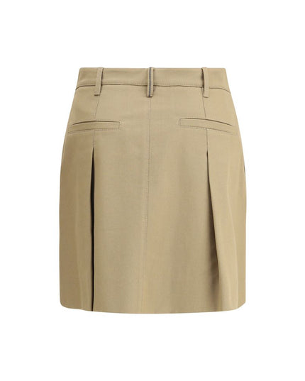 Brunello Cucinelli Beige Cotton Mini Skirt