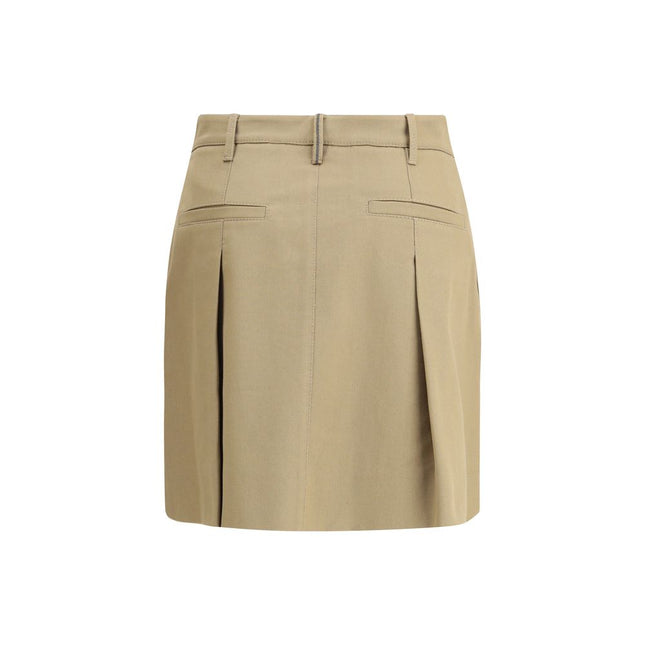 Brunello Cucinelli Beige Cotton Mini Skirt