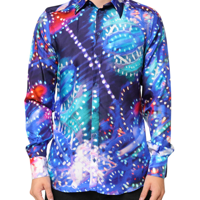 Dolce & Gabbana Multicolor Luminarie MARTINI Slim Men Shirt