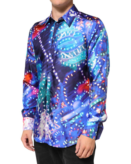 Dolce & Gabbana Multicolor Luminarie MARTINI Slim Men Shirt
