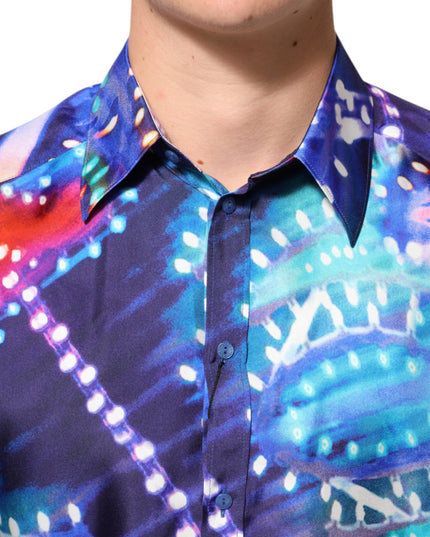 Dolce & Gabbana Multicolor Luminarie MARTINI Slim Men Shirt