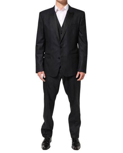Dolce & Gabbana Black MARTINI 2 Buttons Suit 3 Piece Suit