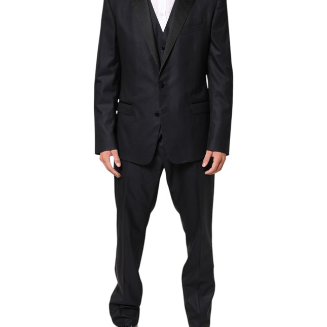 Dolce & Gabbana Black MARTINI 2 Buttons Suit 3 Piece Suit