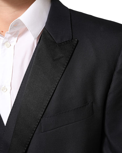 Dolce & Gabbana Black MARTINI 2 Buttons Suit 3 Piece Suit
