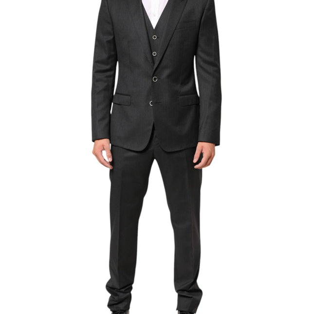 Dolce & Gabbana Black MARTINI 2 Buttons Suit 3 Piece Suit