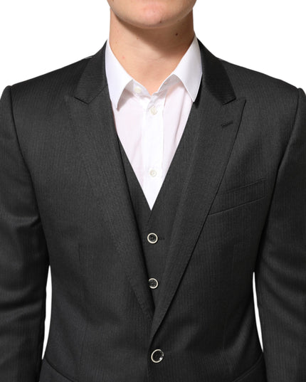 Dolce & Gabbana Black MARTINI 2 Buttons Suit 3 Piece Suit