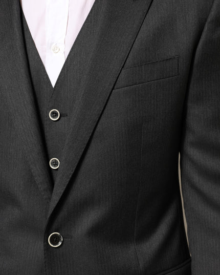 Dolce & Gabbana Black MARTINI 2 Buttons Suit 3 Piece Suit