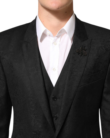 Dolce & Gabbana Black MARTINI 2 Buttons Suit 3 Piece Suit