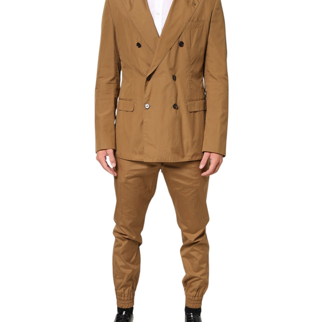 Dolce & Gabbana Brown TAORMINA Double-Breasted 2 Piece Suit