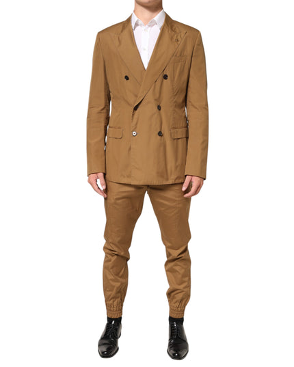Dolce & Gabbana Brown TAORMINA Double-Breasted 2 Piece Suit