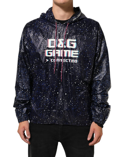 Dolce & Gabbana Blue D&G Game Hooded Men Sweatshirt Sweater