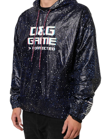 Dolce & Gabbana Blue D&G Game Hooded Men Sweatshirt Sweater