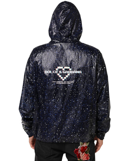 Dolce & Gabbana Blue D&G Game Hooded Men Sweatshirt Sweater