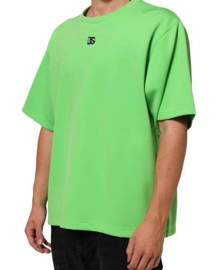 Dolce & Gabbana Green Logo Crew Neck Short Sleeves T-shirt