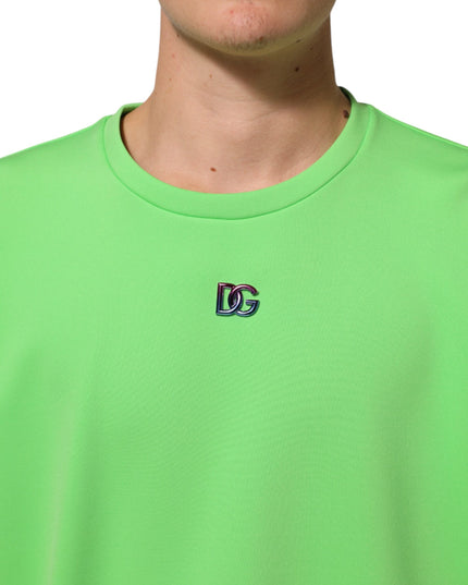 Dolce & Gabbana Green Logo Crew Neck Short Sleeves T-shirt