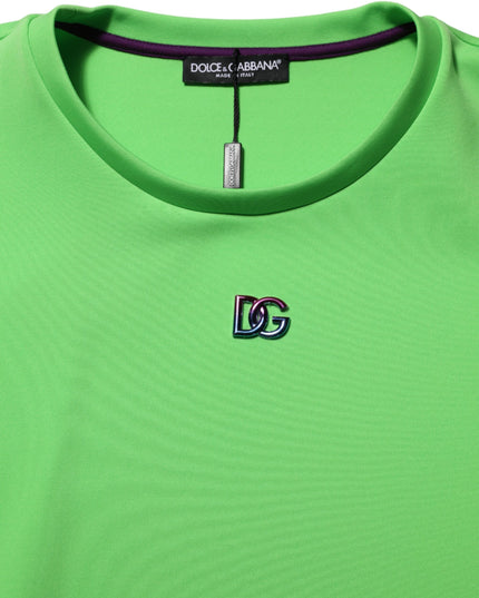 Dolce & Gabbana Green Logo Crew Neck Short Sleeves T-shirt