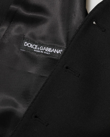 Dolce & Gabbana Black Wool Dress Formal Men Waistcoat Vest
