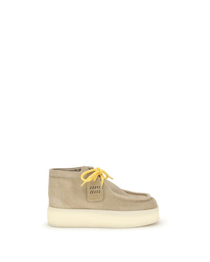 Miu Miu Beige Rubber Platform Sneakers