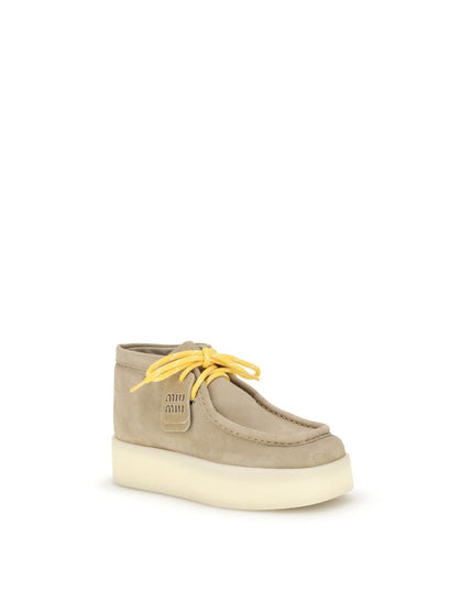 Miu Miu Beige Rubber Platform Sneakers