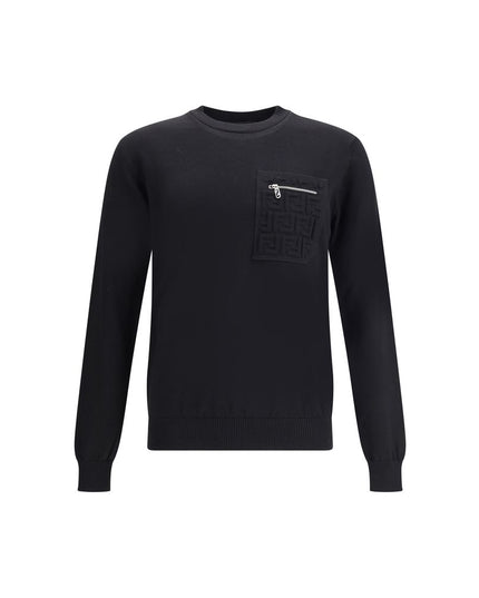 Fendi Black Fleece Wool Sweatshirt