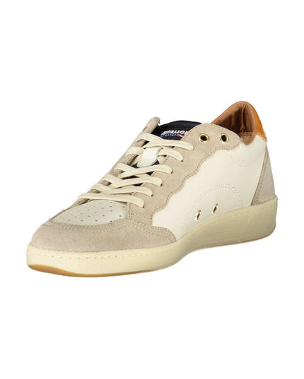 Blauer White Leather Men Sneaker