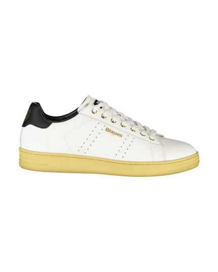 Blauer White Leather Men Sneaker