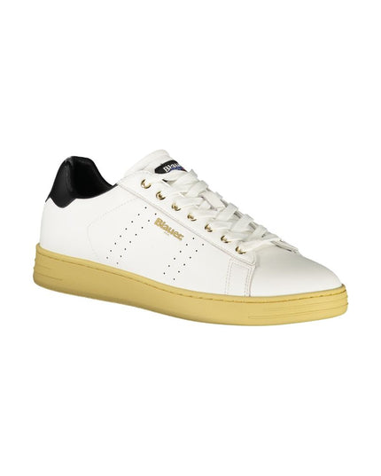 Blauer White Leather Men Sneaker