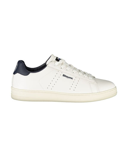 Blauer White Leather Men Sneaker