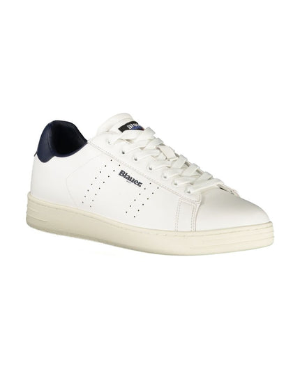 Blauer White Leather Men Sneaker