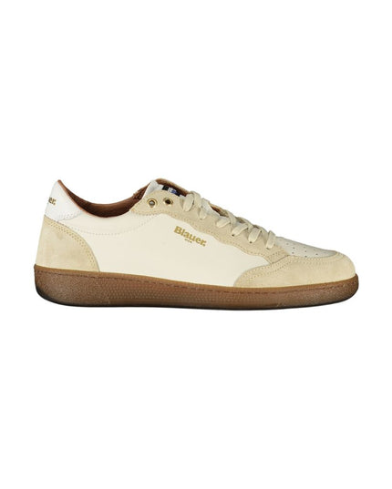 Blauer White Leather Men Sneaker