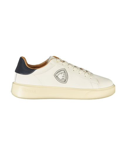 Blauer White Leather Men Sneaker