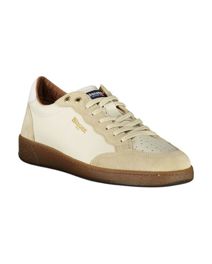 Blauer White Leather Men Sneaker
